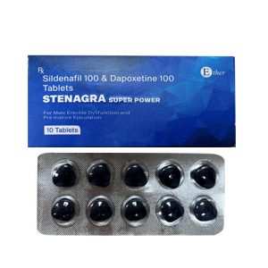 藍鑽超級偉哥威而鋼雙效片 Stenagra super power Sildenafil 100 & Dapoxetine 100 Tablets 10粒/盒 香港現貨正品
